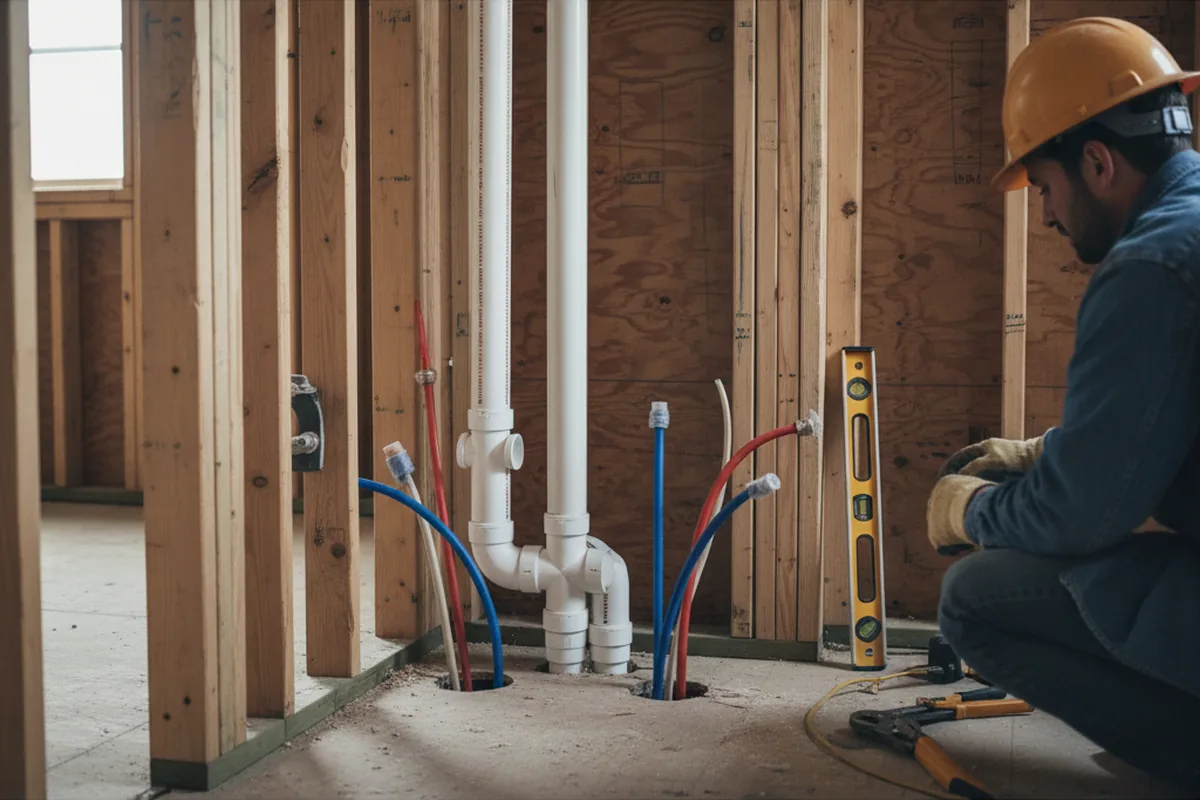 Drain and supply rough-in during Toilet Repair and Installation in Smartsville